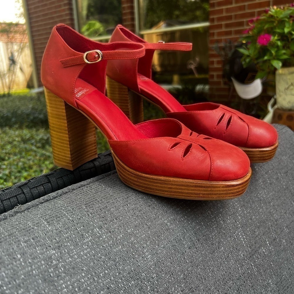 โถ๏ธ Jeffrey Campbellโ๏ธ Star Man Pump Size 10 Red - Picture 3 of 17